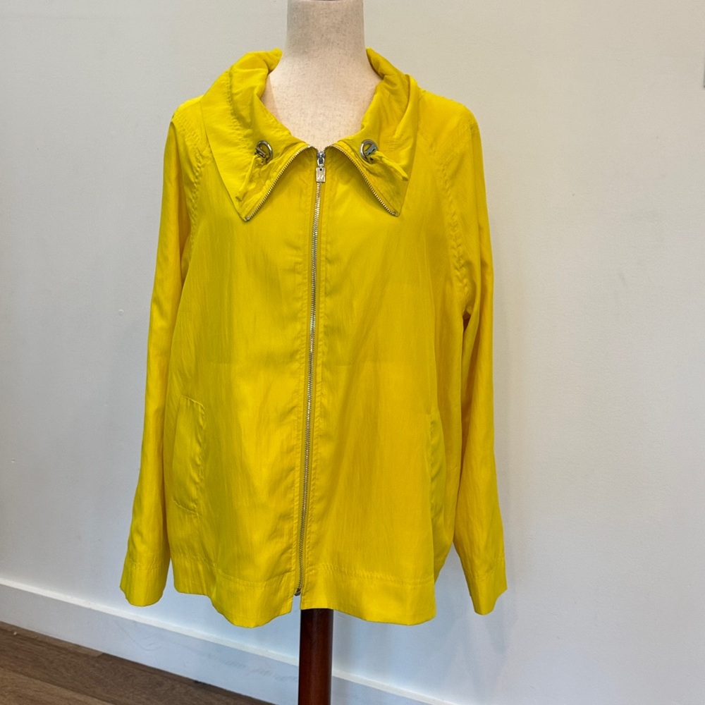 UbU Sunshine Yellow Lightweight Zip Front Jacket, Women’s Lg LIKE NEW
